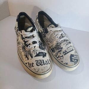 Newspaper Print Sneakers Vans Sneakers